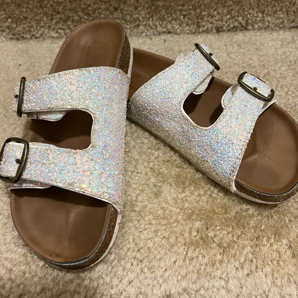 Gap Kids size 1, White Sparkle Sandals